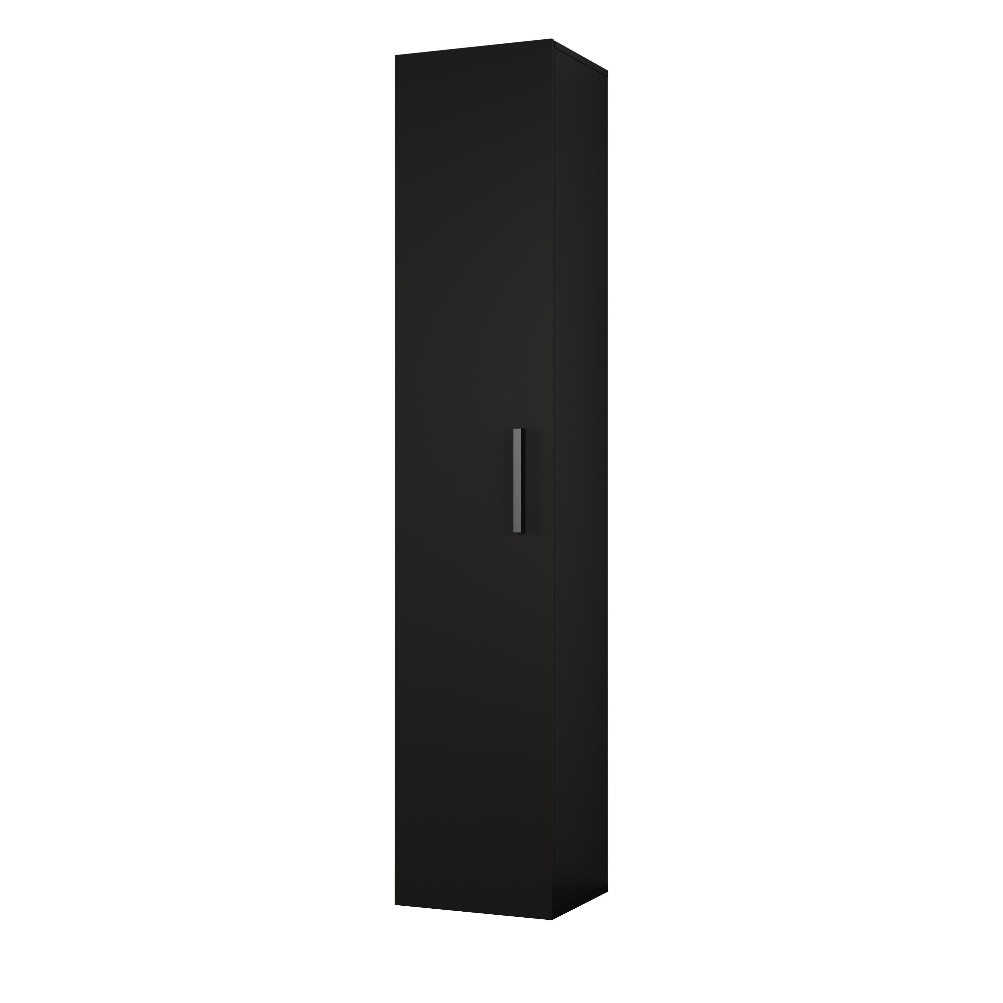 GARDEROBENSCHRANK Rosanno IVR Schwarz 40/204/40 cm – Modern - Schwarz, Holzwerkstoff/Kunststoff (40/204/40cm) - AX Living
