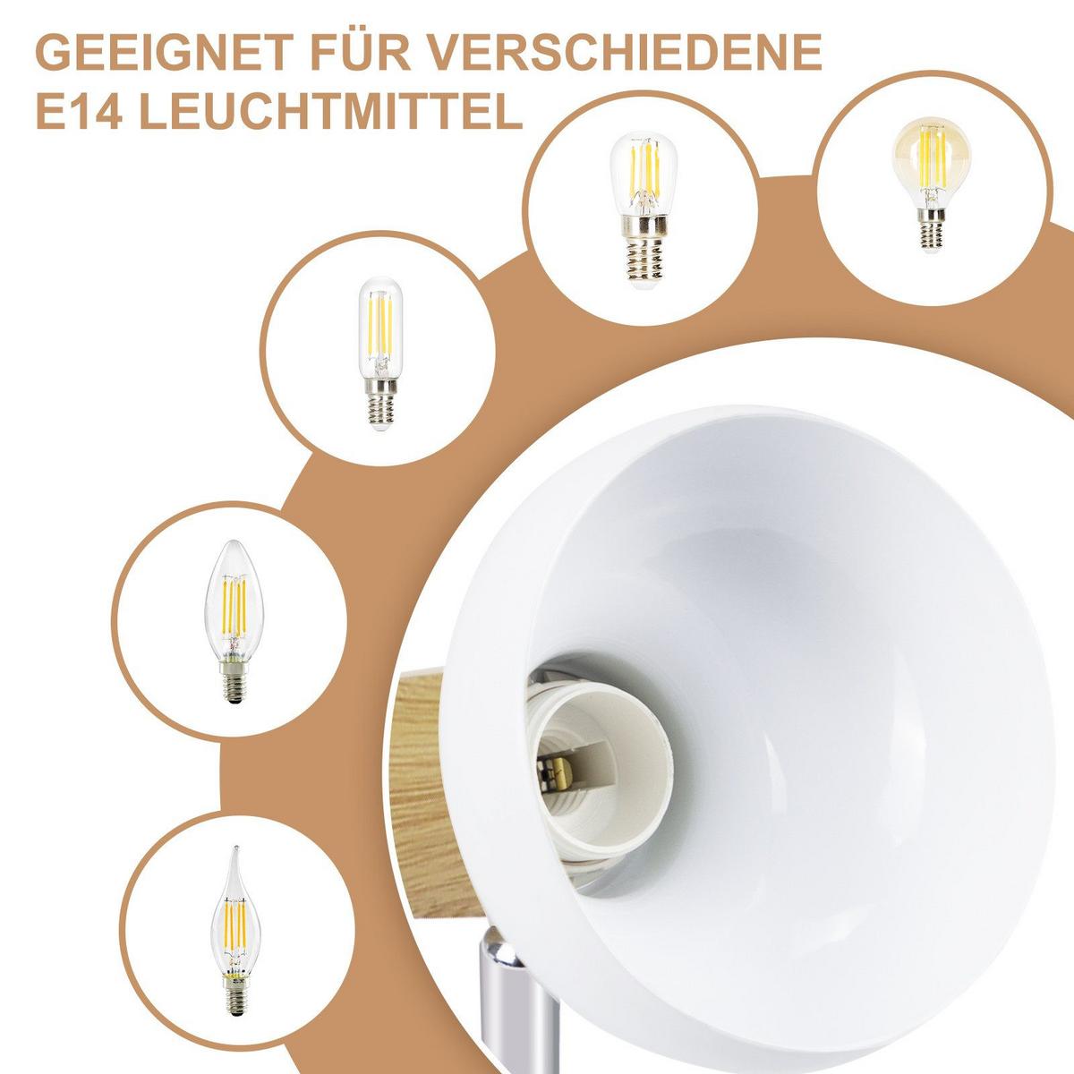 DECKENSTRAHLER Leyden 1-flammig 11/10/140cm - Weiß, Metall (11/10/140cm) - Nettlife