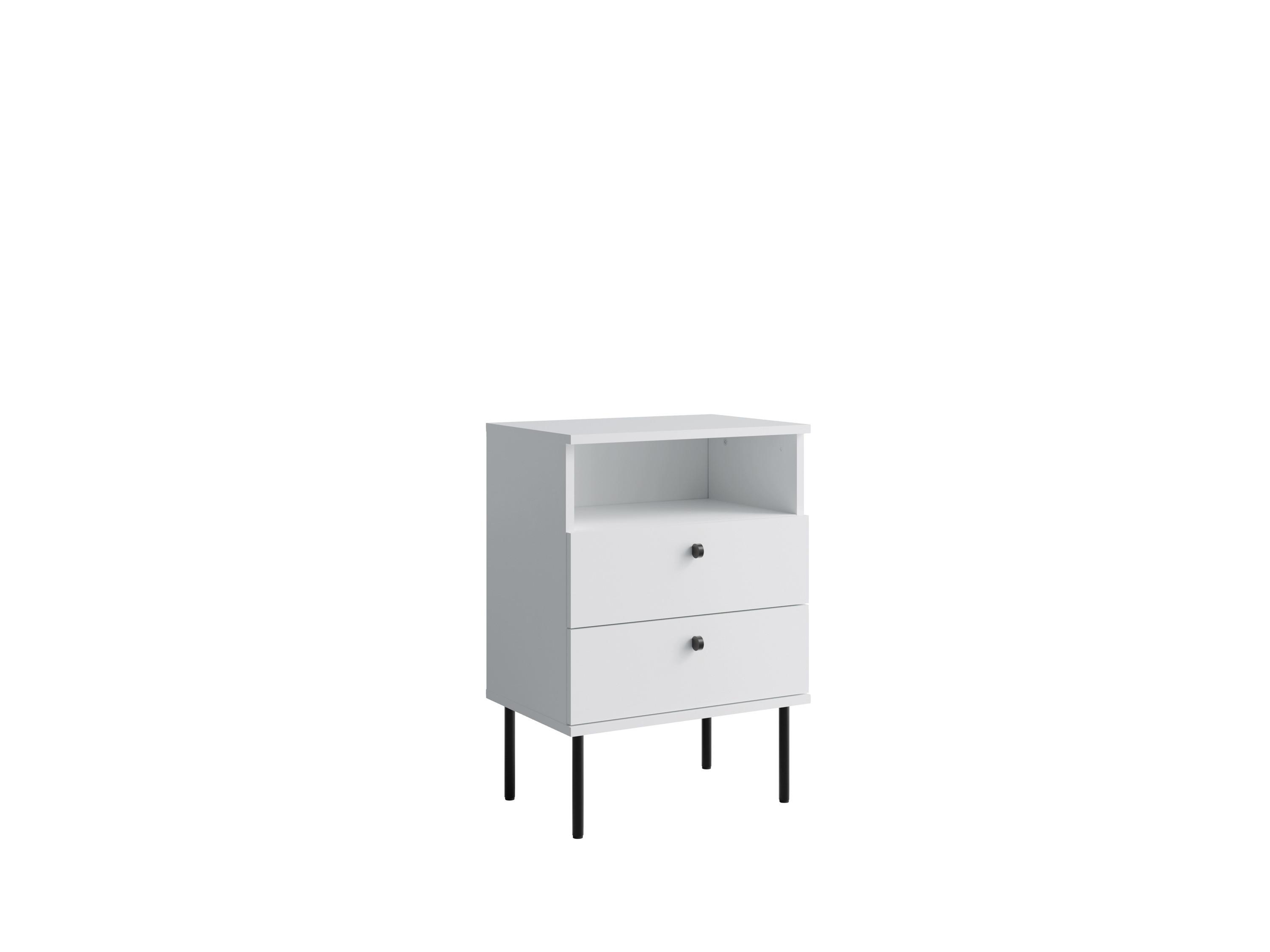 NACHTTISCH Weiß 50/69,5/33,9 - Weiß, Holzwerkstoff (50/70/34cm) - RAUMHIRSCH FURNITURE