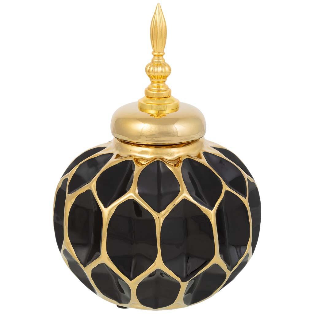 VASE aus Keramik, schwarz, 17x24cm - Schwarz, Keramik (23.5cm) - Wanderlust