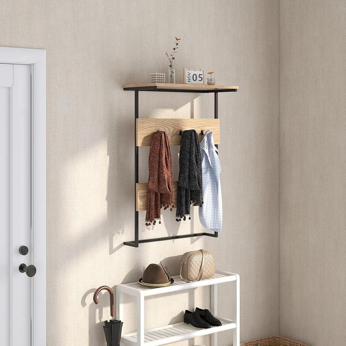 WANDGARDEROBE 88cm Braun - Braun, Metall (60/88/30cm) - COSTWAY