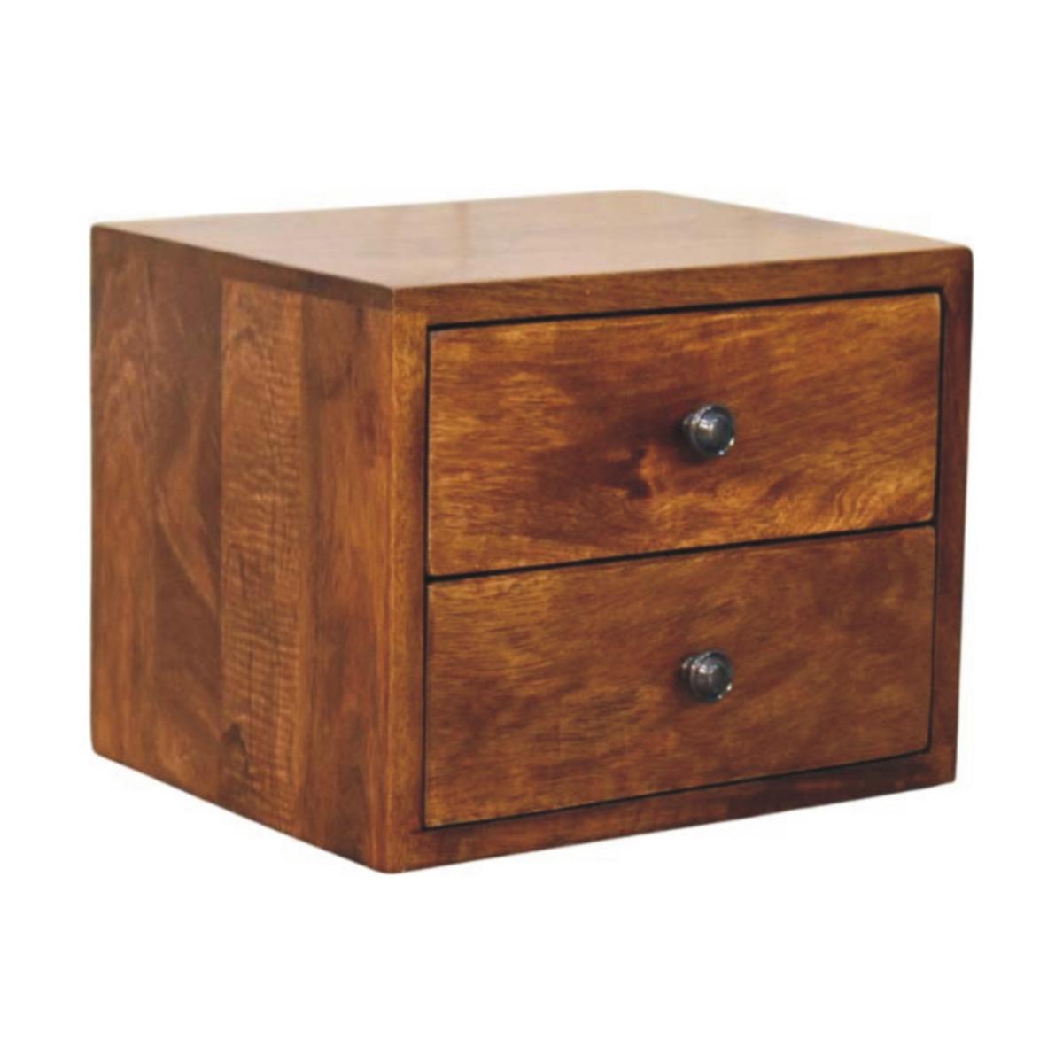 WANDNACHTTISCH Solis, Braun. - Messingfarben/Braun, Mangoholz/Holz (30/24/35cm) - Artisan Furniture
