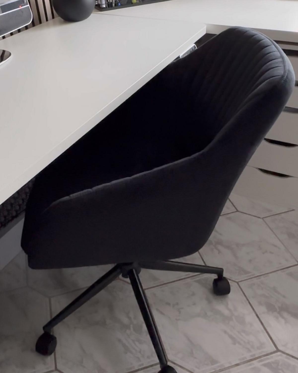BÜRODREHSTUHL Polyester Schwarz Venice - Schwarz, Kunststoff/Textil (46/79/64cm) - Beliani