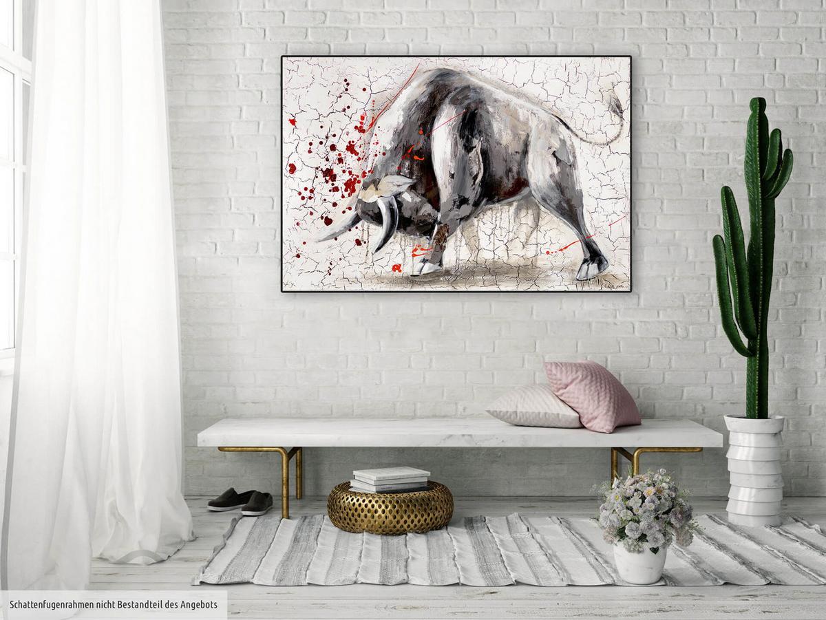 ÖLGEMÄLDE 120/80 cm - Grau, Holz/Textil (120/80cm) - KUNSTLOFT