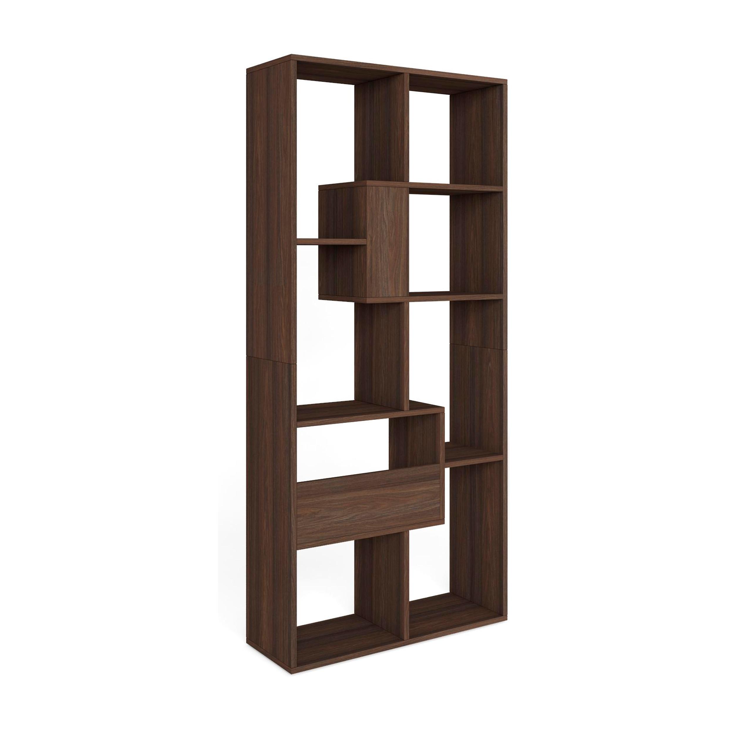 REGAL Bibliothek, Eiche dunkel, 67/31/162cm - Dunkelbraun, Holzwerkstoff (67/162/31cm) - Skraut Home