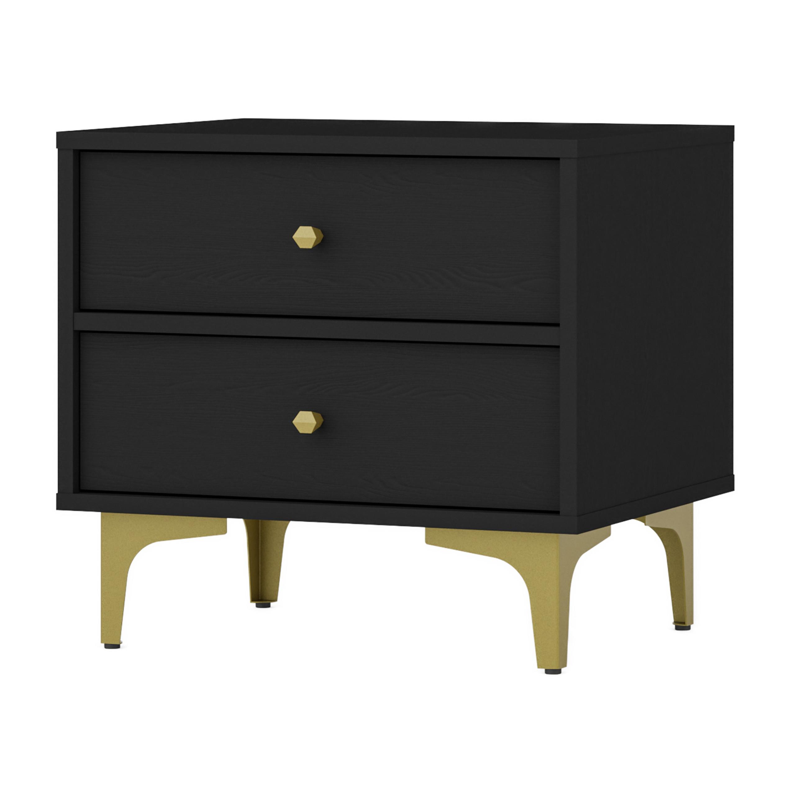 NACHTTISCH TORINO 51,8/48,5/40,8 cm Graphitfarben - Graphitfarben, Holzwerkstoff (51.8/48.5/40.8cm) - MASSENO