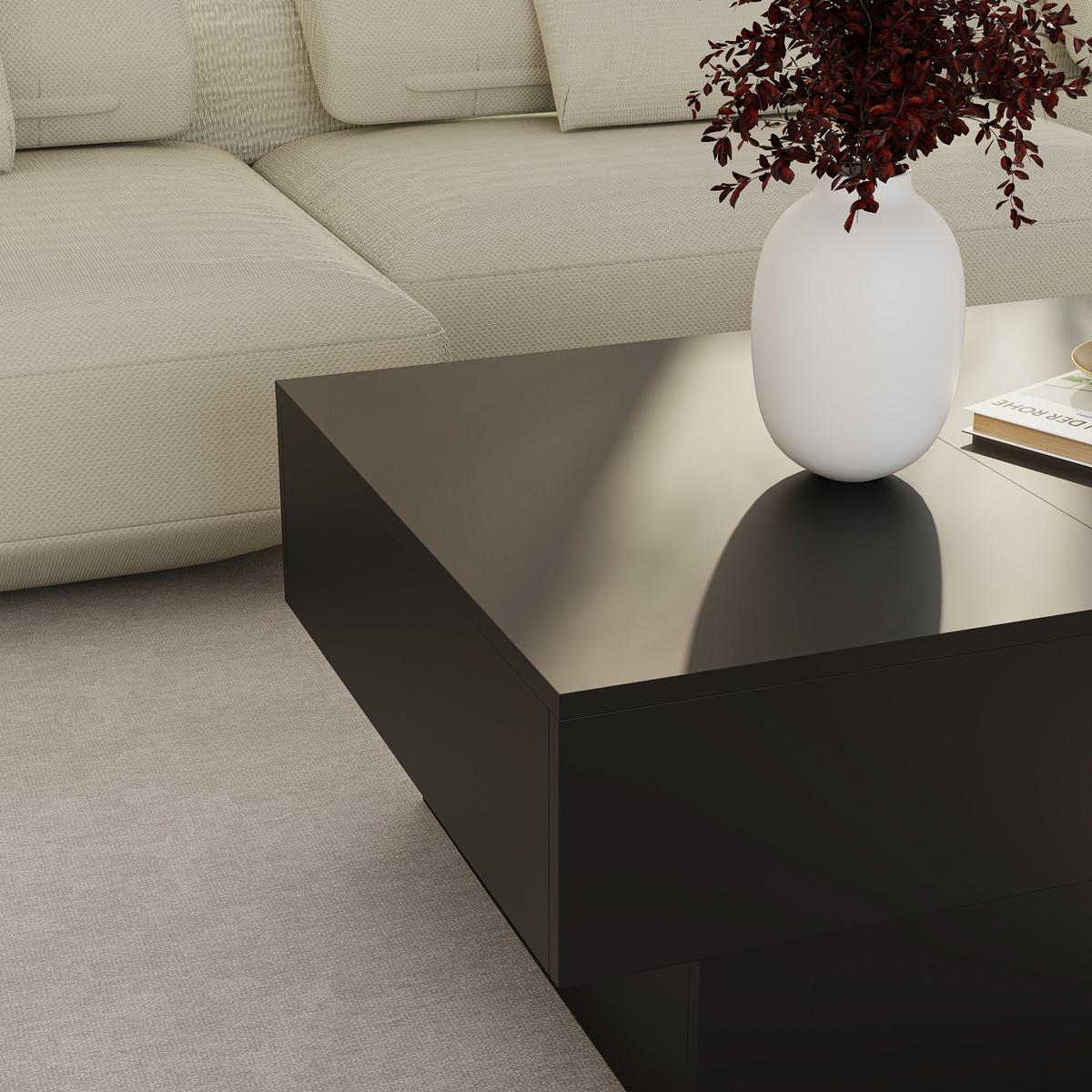COUCHTISCH Lens 80/60/36 cm - Schwarz, Holzwerkstoff (60/80/36cm) - [en.casa]