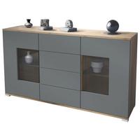 SIDEBOARD Grömitz Graphit Seidenmatt - Graphitfarben, Holzwerkstoff (138.5/75.5/35cm) - Vladon