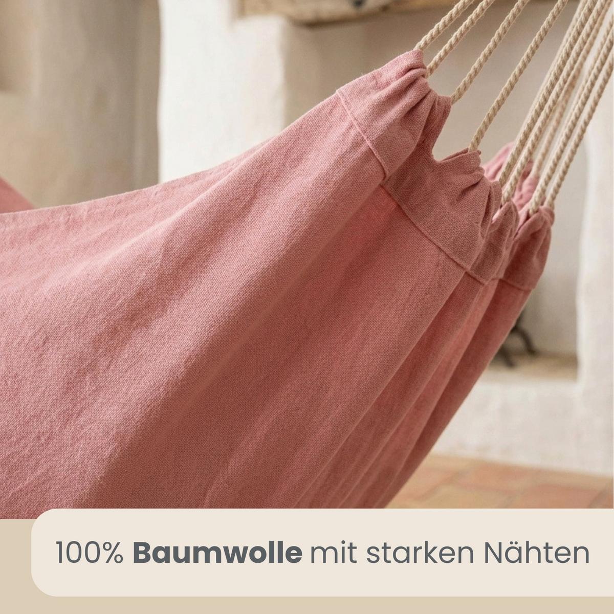 XXL HÄNGESESSEL 185/130 cm Belastbar bis 150 kg Rosa - Rosa, Textil (130/155/185cm) - Amanka