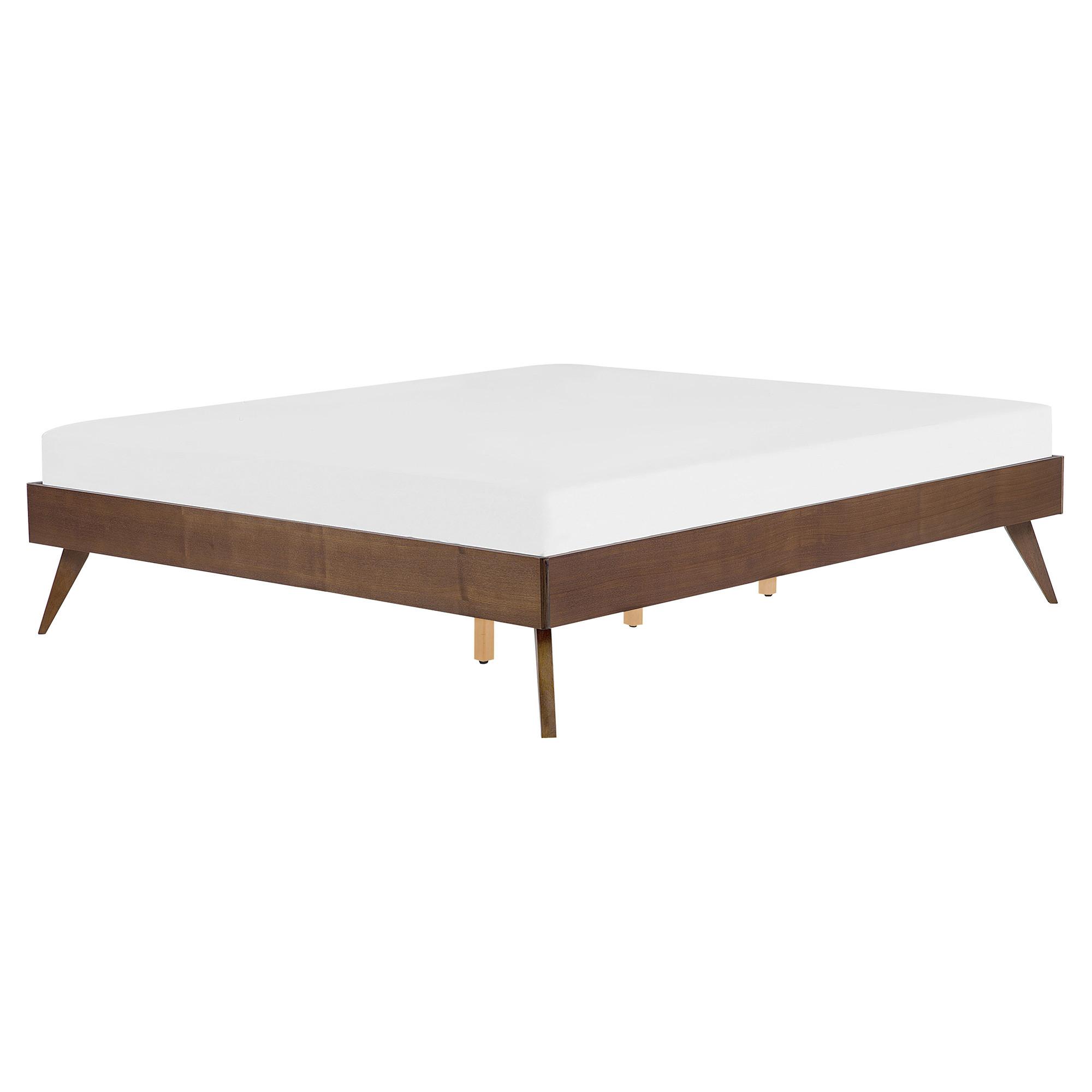 BETT 160/200cm Dunkler Holzfarbton Berric - Dunkelbraun, Holzwerkstoff (160/200cm) - Beliani