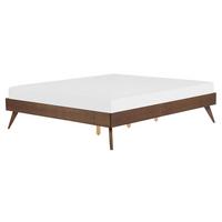 BETT 160/200cm Dunkler Holzfarbton Berric - Dunkelbraun, Holzwerkstoff (160/200cm) - Beliani