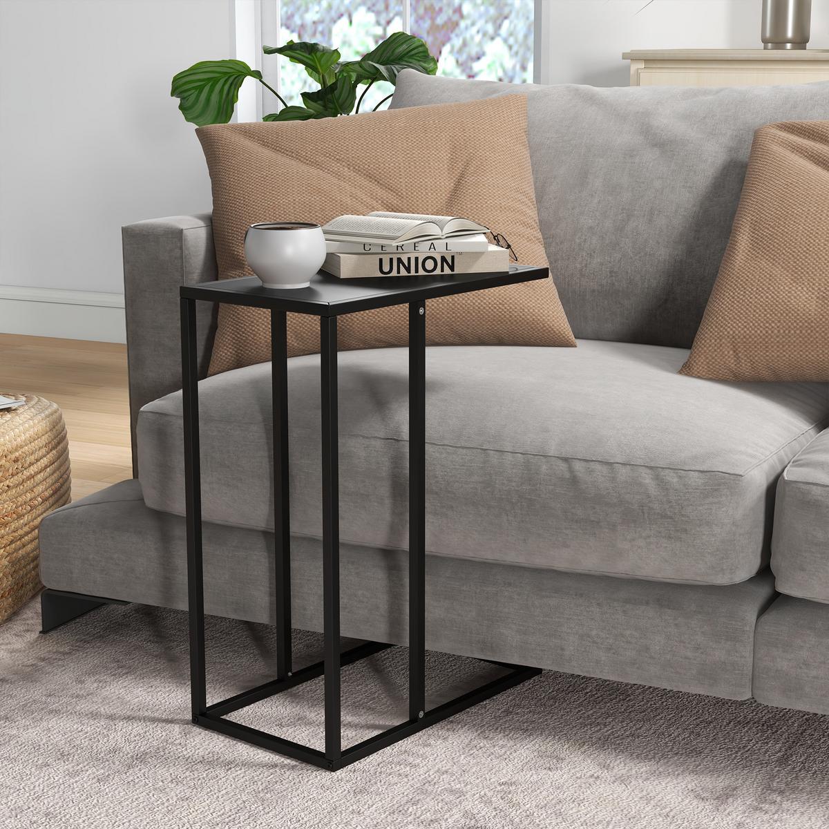 BEISTELLTISCH, Stahl, Schwarz - Schwarz, Metall (46/26/60cm) - HOMCOM