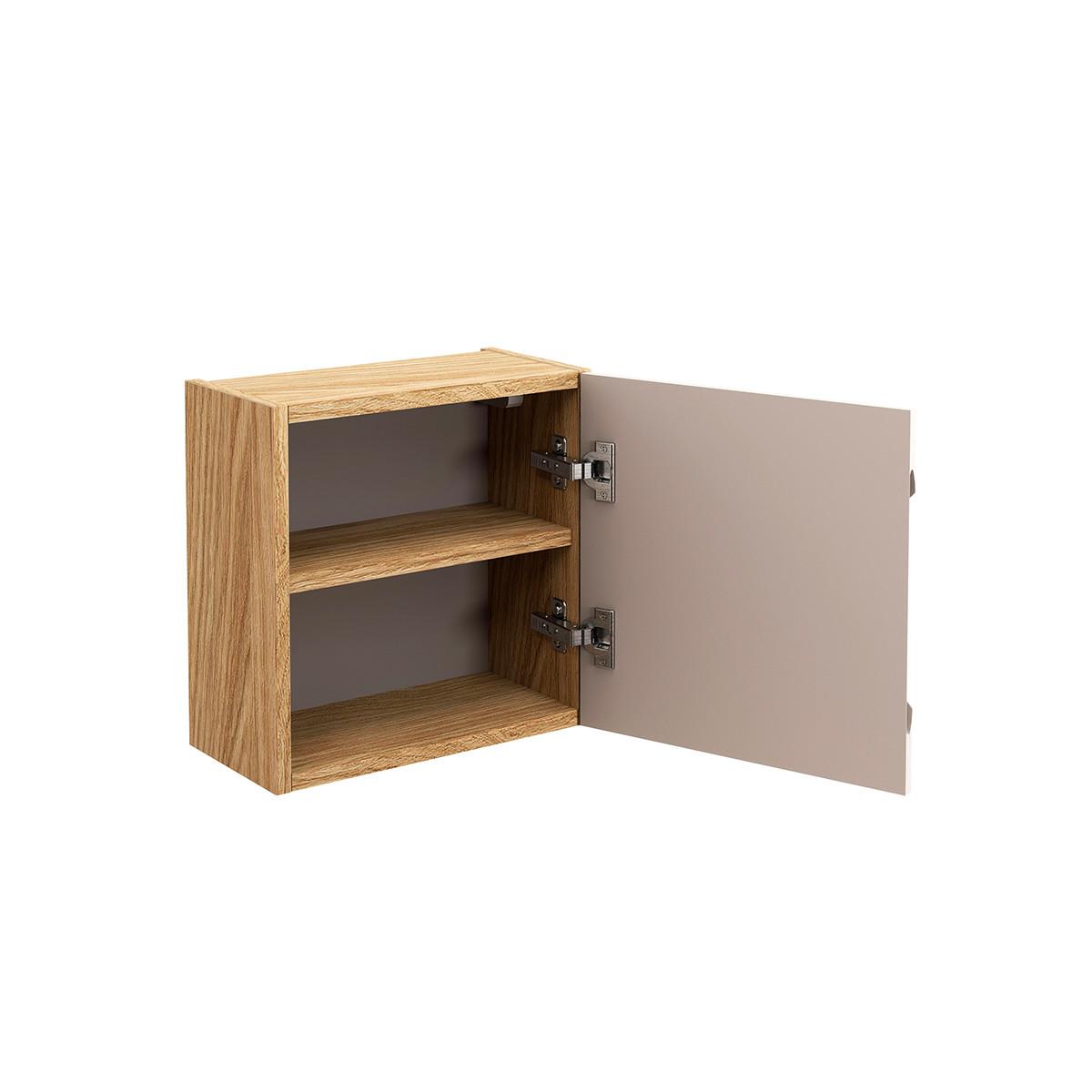 SCHRANK 1 Tür Mallory Beige und Holz - Braun, Holzwerkstoff (35/35/19cm) - Petits-meubles