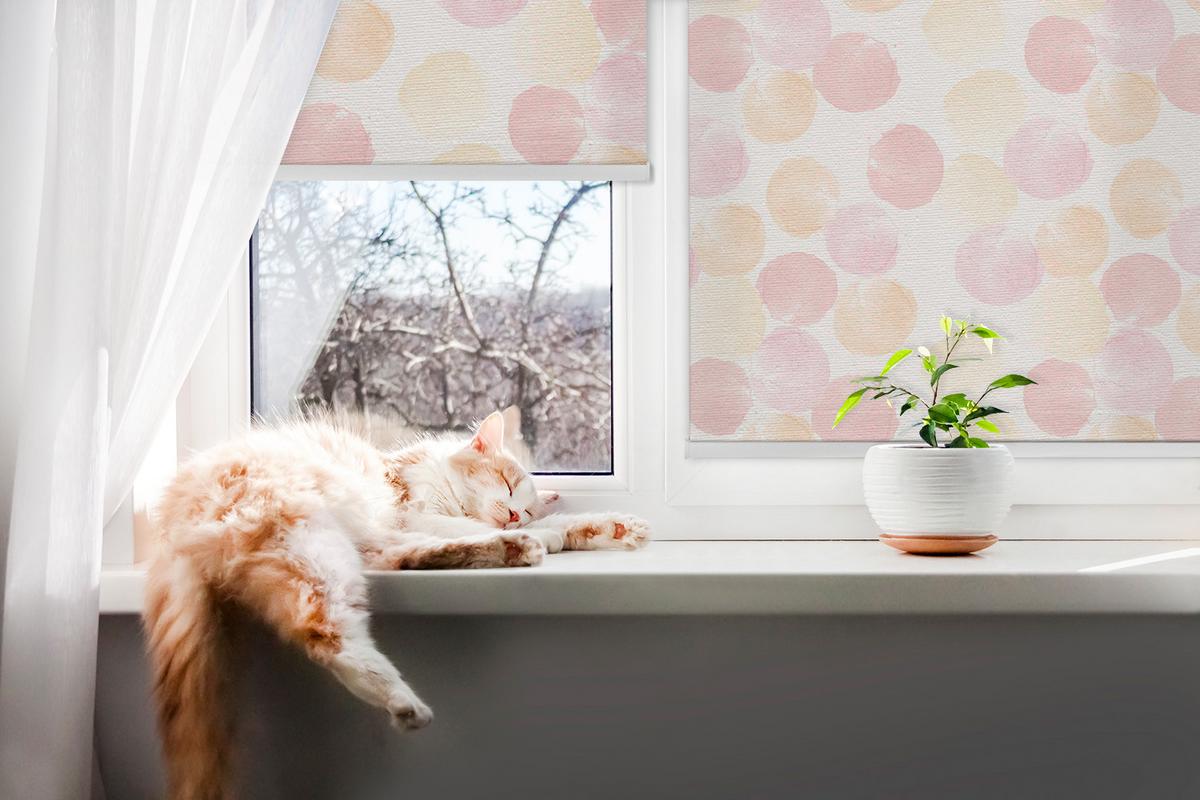 INNENROLLO - Fensterrollo - Rollo - 60x40 cm - Bunte Flecken - Pink, Kunststoff (60/140/0.5cm) - TULUP