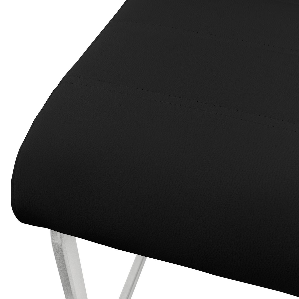 SCHWINGSTUHL 4er Set Schwarz Kunstleder - Silberfarben/Schwarz, Metall (40/102/57cm) - ML-DESIGN