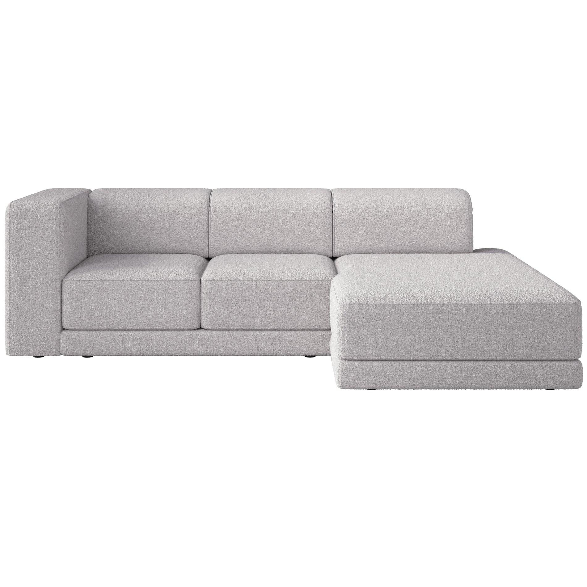 ECKSOFA Novals L-Form, 4-Sitzer, rechts 278 cm - Hellgrau/Schwarz, Kunststoff/Textil (168/278cm) - Selsey