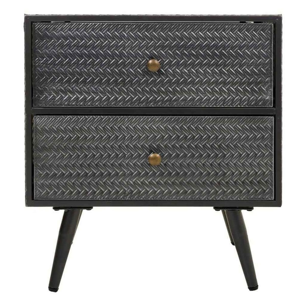 NACHTTISCH aus Metall, grau, 50x30x56cm - Grau, Metall (50/56/30cm) - Wanderlust