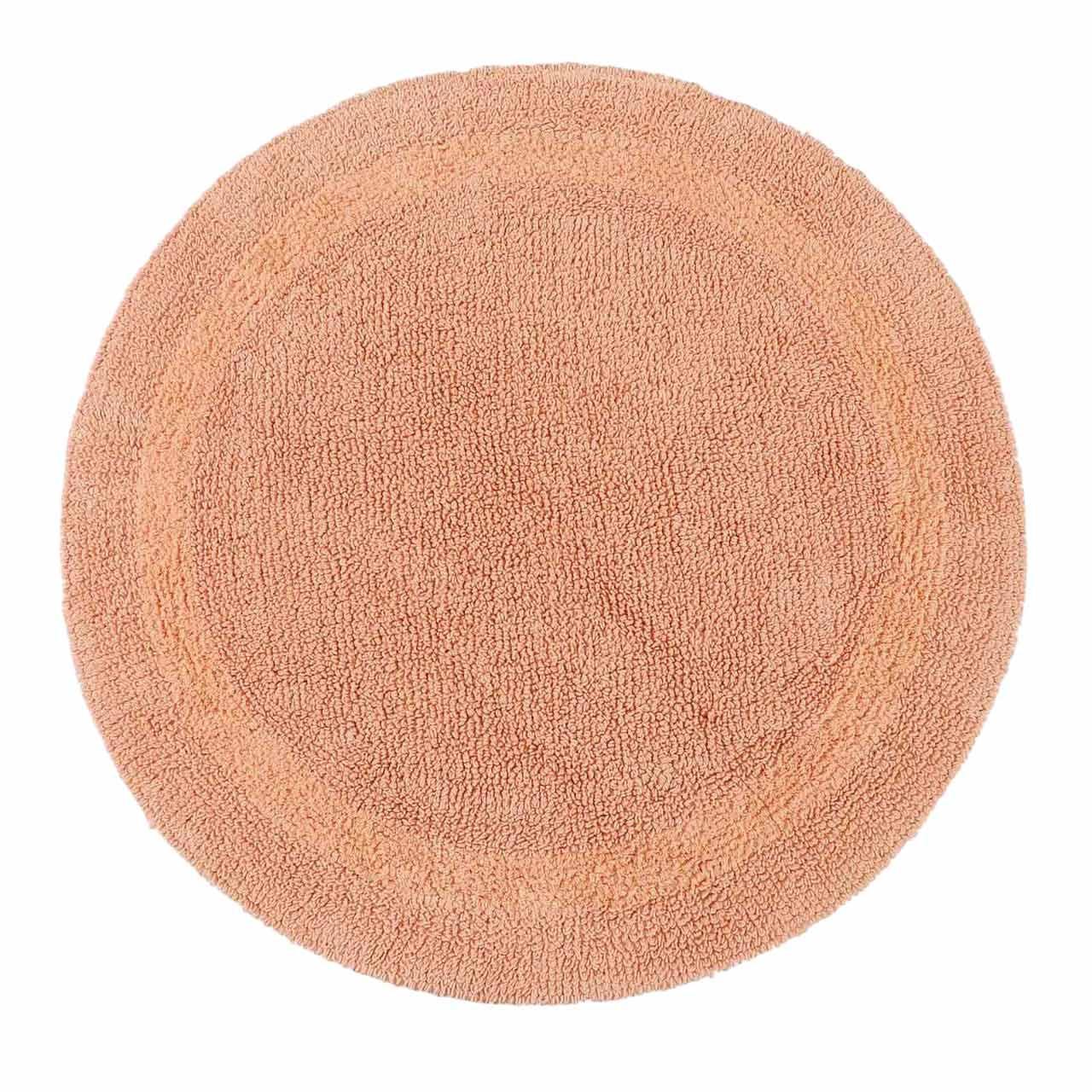 BADEMATTE 80 cm rund, 100% Baumwolle, wendbar - Orange, Textil (80/80cm) - Homescapes