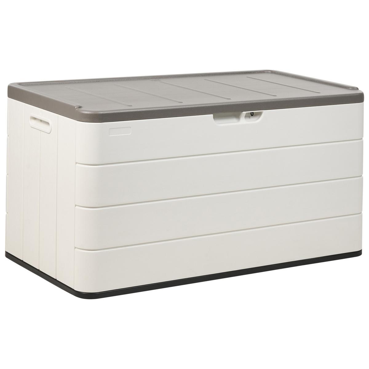 AUFBEWAHRUNGSBOX 116/60 cm Weiß Milies - Weiß/Grau, Kunststoff (116/60/60cm) - Beliani