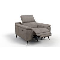 SESSEL FIERO mit Relaxfunktion, taupe - Taupe/Schwarz, Holzwerkstoff/Textil (114/82/103cm) - Wozimo
