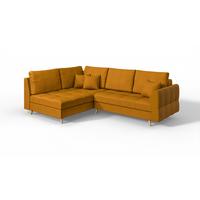 ECKSOFA Lorine Mikrofaser Gelb - Hellbraun/Anthrazit, Buchenholz/Textil (231/161cm) - S-Style Möbel