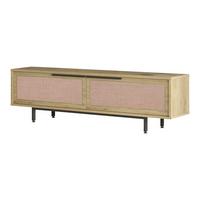 TV-ELEMENT Kvænangen - Eichefarben/Schwarz, Holzwerkstoff/Metall (160/45/35.5cm) - [en.casa]