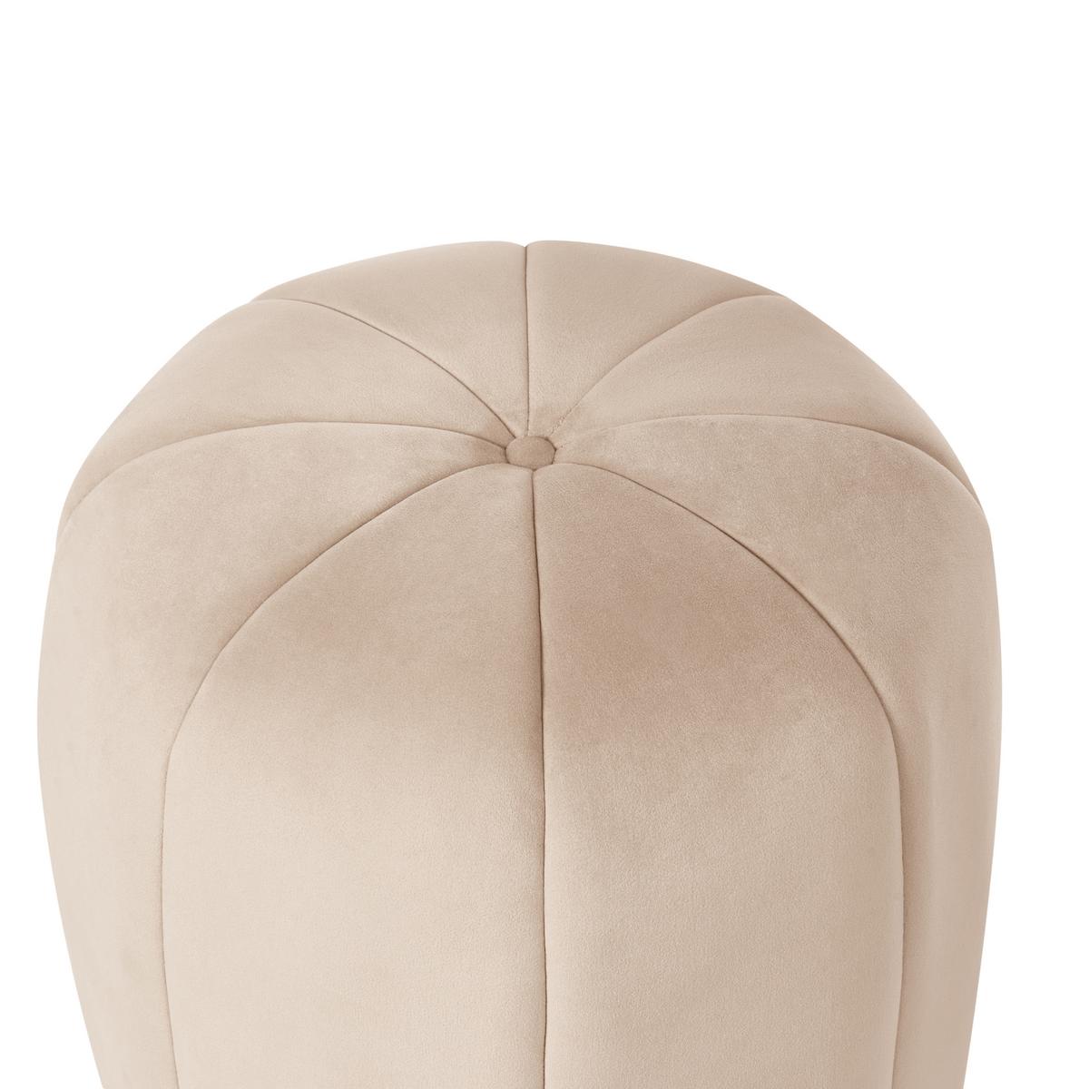 POUF Samtstoff Beige Selby - Beige, Metall (40/46/40cm) - Beliani