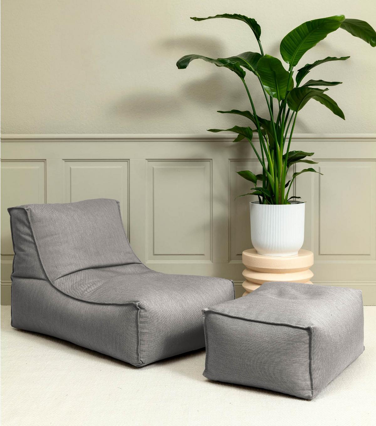 OUTDOOR POUF mit Hülle Der Ruhestifter - Dunkelgrau, Textil (60/35/50cm) - Mokebo
