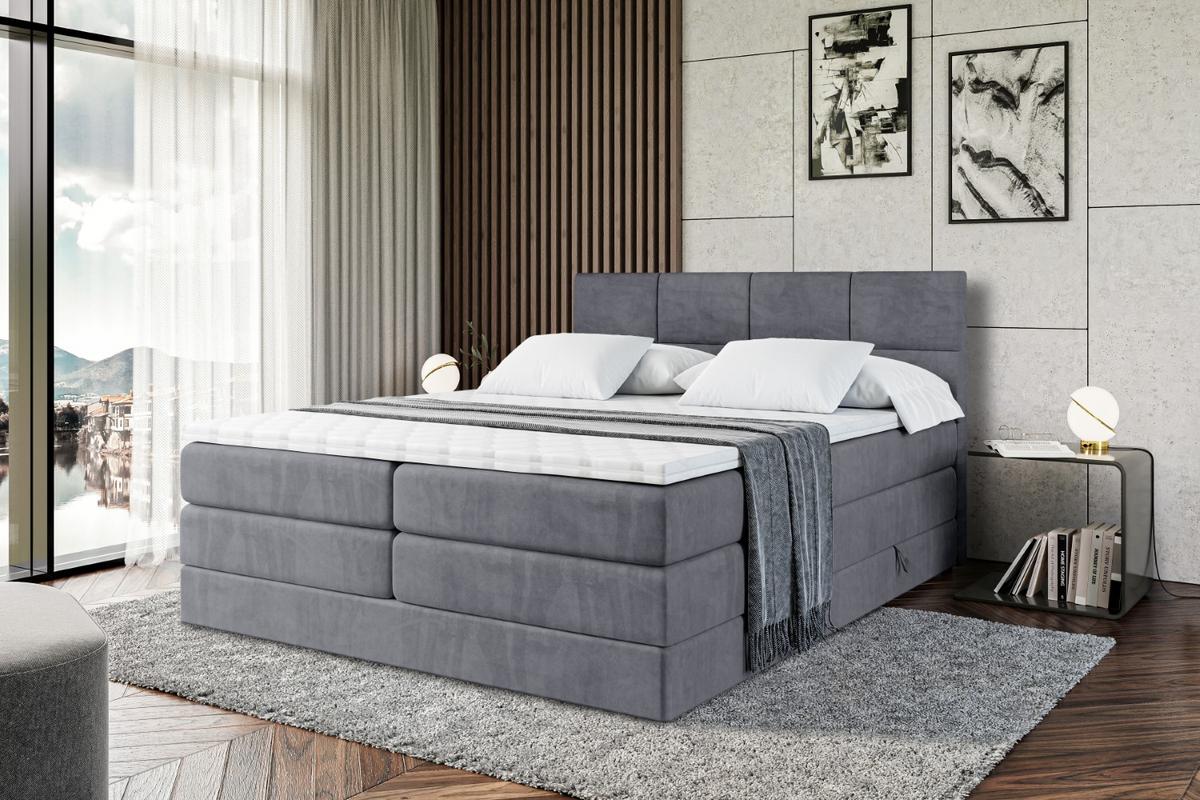 BOXSPRINGBETT ARDENI KING - 140x200 - H3/H4 - Dunkelgrau - Dunkelgrau, Holzwerkstoff (140/200cm) - ALTDECOR
