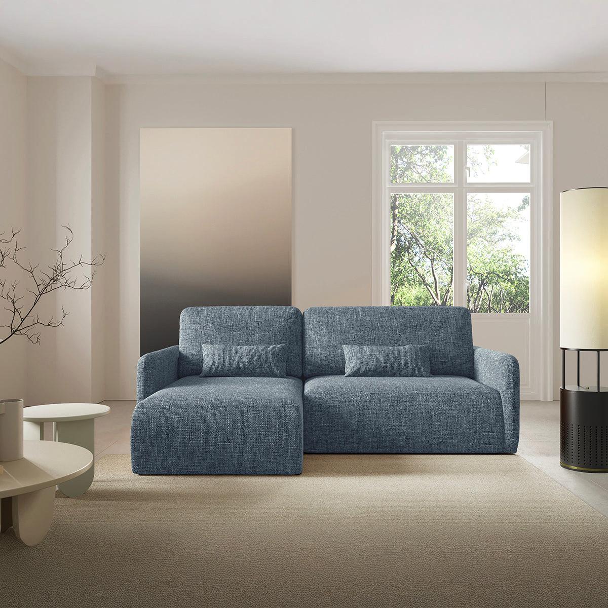 ECKSOFA Lazare 3 Sitzplätze Blau - Blau, Holz (217/148cm) - Petits-meubles