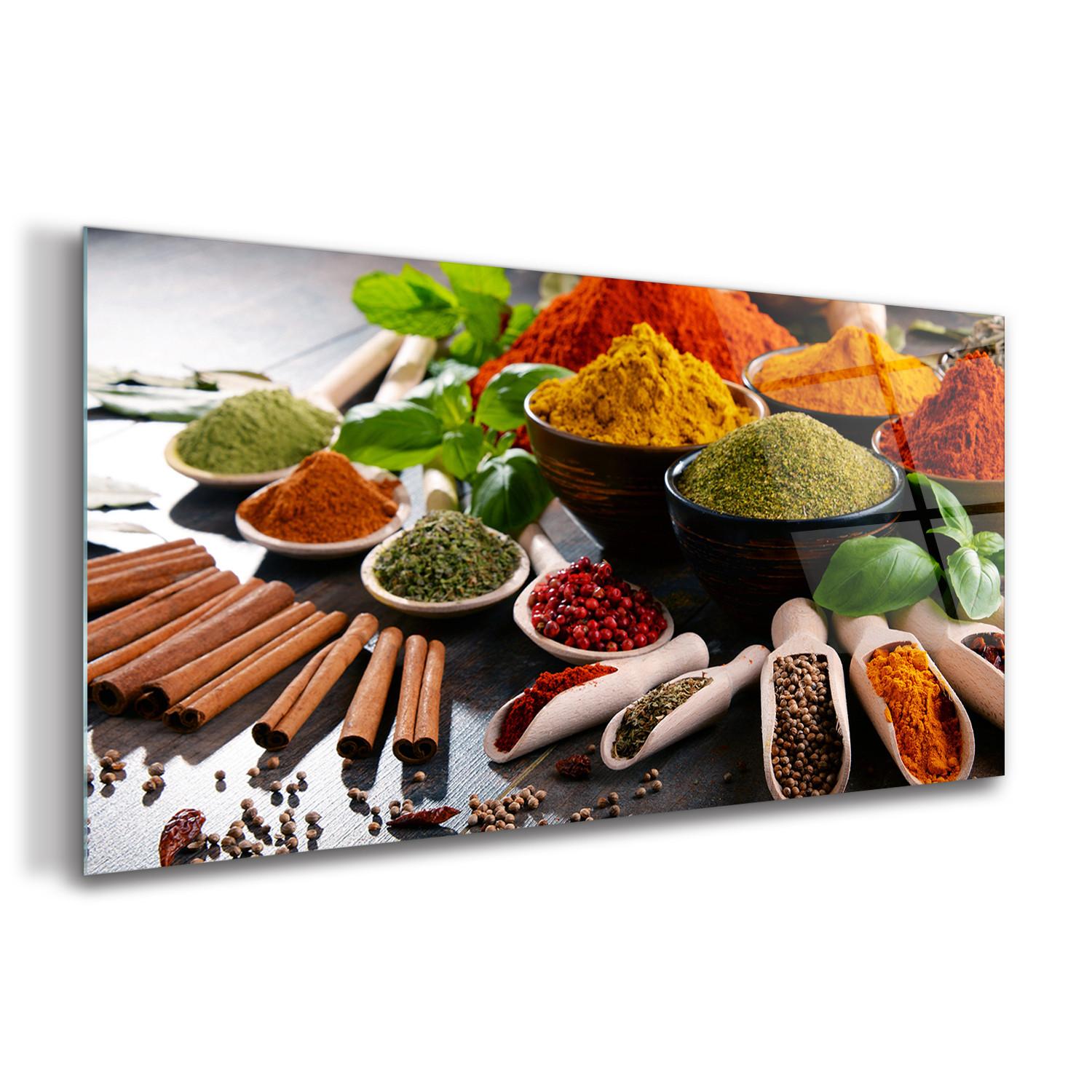 GLASBILD 120x60 cm Lebensmittel und Getränke - Salbeigrün/Multicolor, Glas (120/60cm) - TULUP