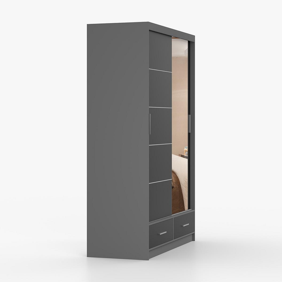 KLEIDERSCHRANK Florence 150 cm, 150/218/61, 2-türig, grau - Grau, Holzwerkstoff (150/218/61cm) - imoebel24