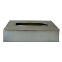 TASCHENTUCHBOX MESSING - 14/7/25 cm - Silberfarben, Metall (14/7/25cm) - Signature