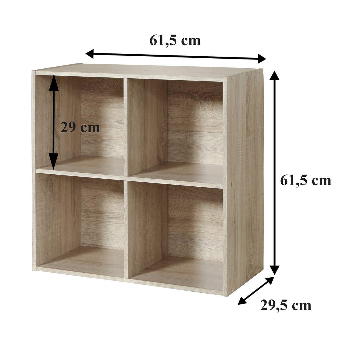 REGALMÖBEL mit 4 Fächern 29,5/61,5/29,5 cm - Eichefarben, Holzwerkstoff (61.5/61.5/29.5cm) - Calicosy