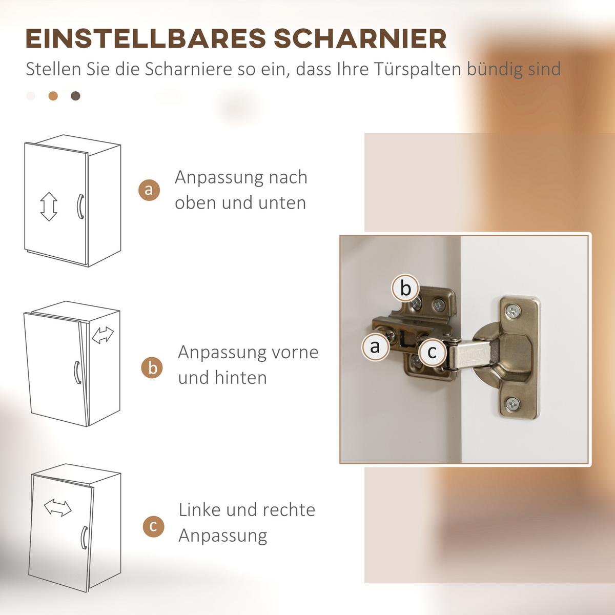 KÜCHENSCHRANK, Küchenbuffet mit 2 Schubladen, 4 Türen, offenem Fach, Hochschrank - Dunkelbraun/Weiß, Holzwerkstoff/Metall (38/182/76cm) - HOMCOM