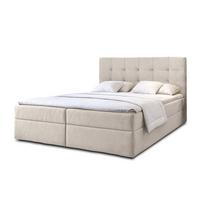 BOXBETT GECETENI 180x200 cm mit Bettkasten und Matratze - Beige + TOPPER - Beige/Schwarz, Holz/Holzwerkstoff (180/200cm) - AX Living