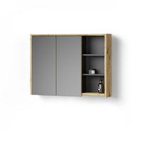 BADSPIEGELSCHRANK Vomano Eiche/Anthrazit 100 x 75 cm - Eichefarben/Anthrazit, Holzwerkstoff (100/75/18cm) - Livinity®
