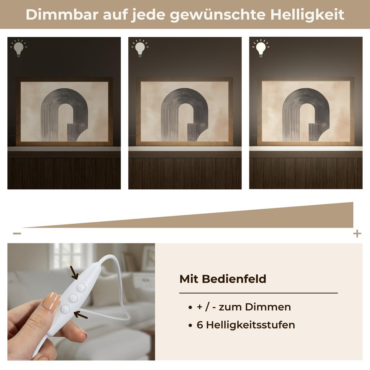 WANDLEUCHTE Schleife - Streifen - Minimalistisch - Schwarz 30x20 cm - Beige, Holzwerkstoff (30/20/8cm) - OnlyWow