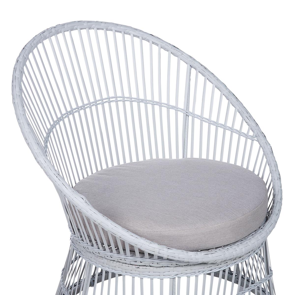 BALKONSET 2-Sitzer Rattan weiß Auflagen beige Mesyna - Beige/Weiß, Naturmaterialien/Textil - Beliani