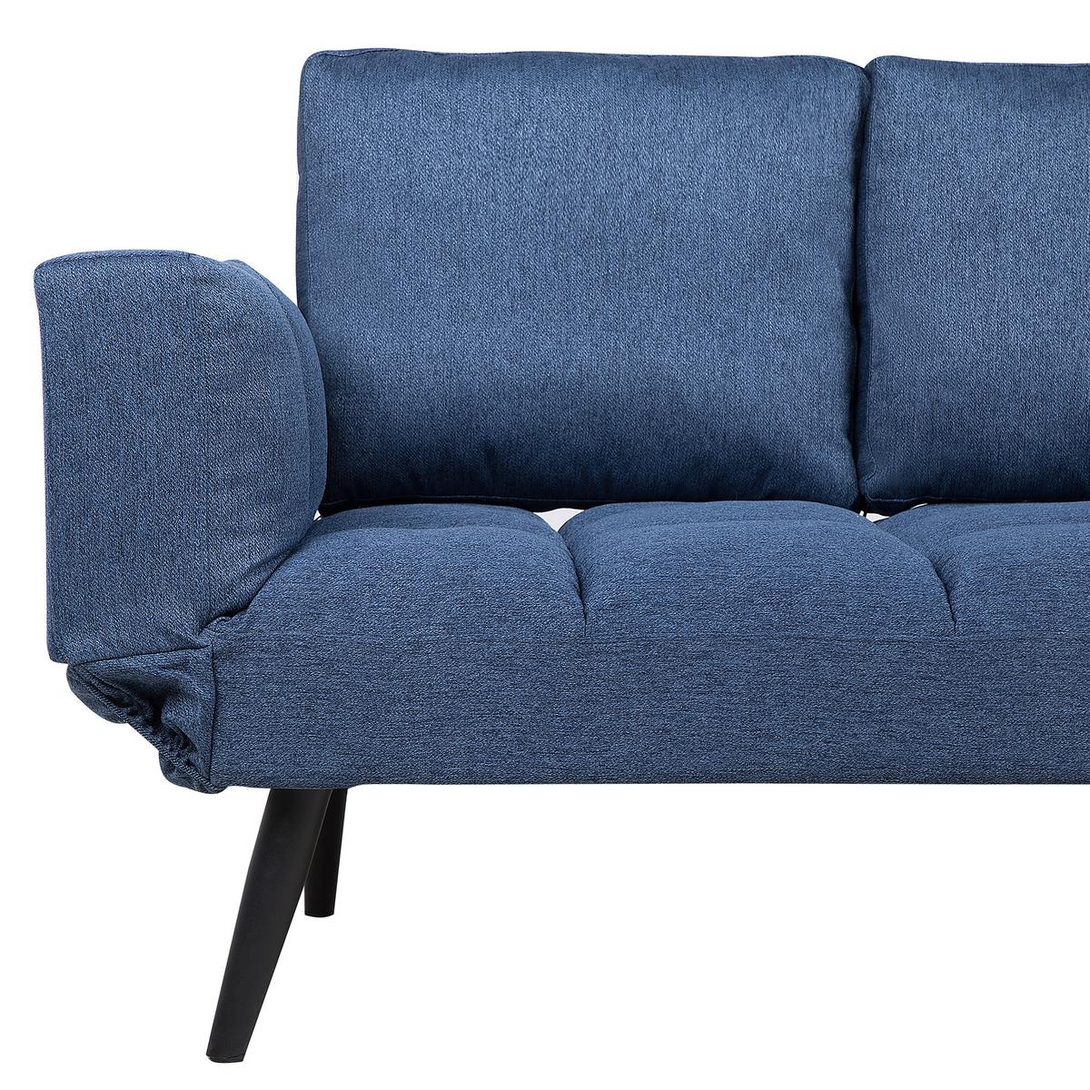 2-SITZER-SCHLAFSOFA Polsterbezug Marineblau Brekke - Hellblau, Textil (183/90/75cm) - Beliani
