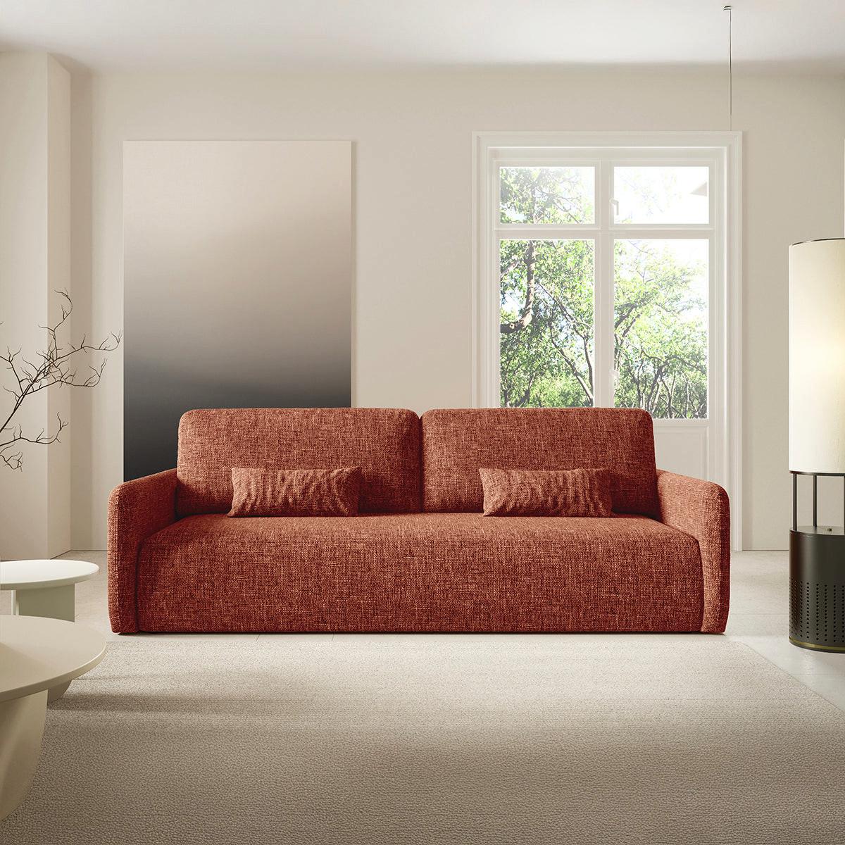SOFA Lazarus 3 Sitzplätze Terracotta - Terracotta, Holz (217/86/102cm) - Petits-meubles