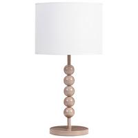 TISCHLAMPE Metall Beige Loky - Beige/Weiß, Textil (30/30/58cm) - Beliani