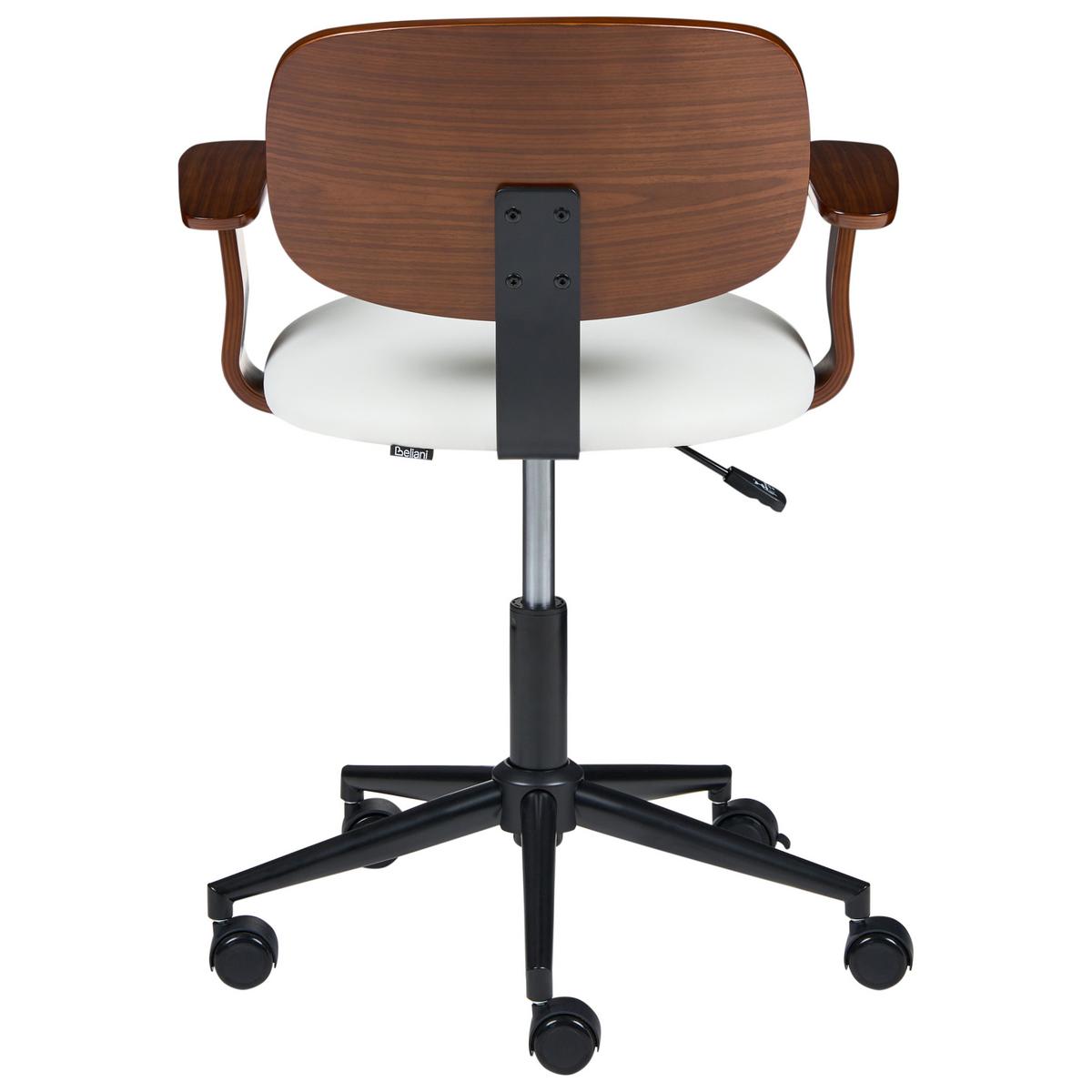 SCHREIBTISCHSTUHL Kunstleder Weiß Gunnison - Braun/Weiß, Textil/Metall (63/74/63cm) - Beliani