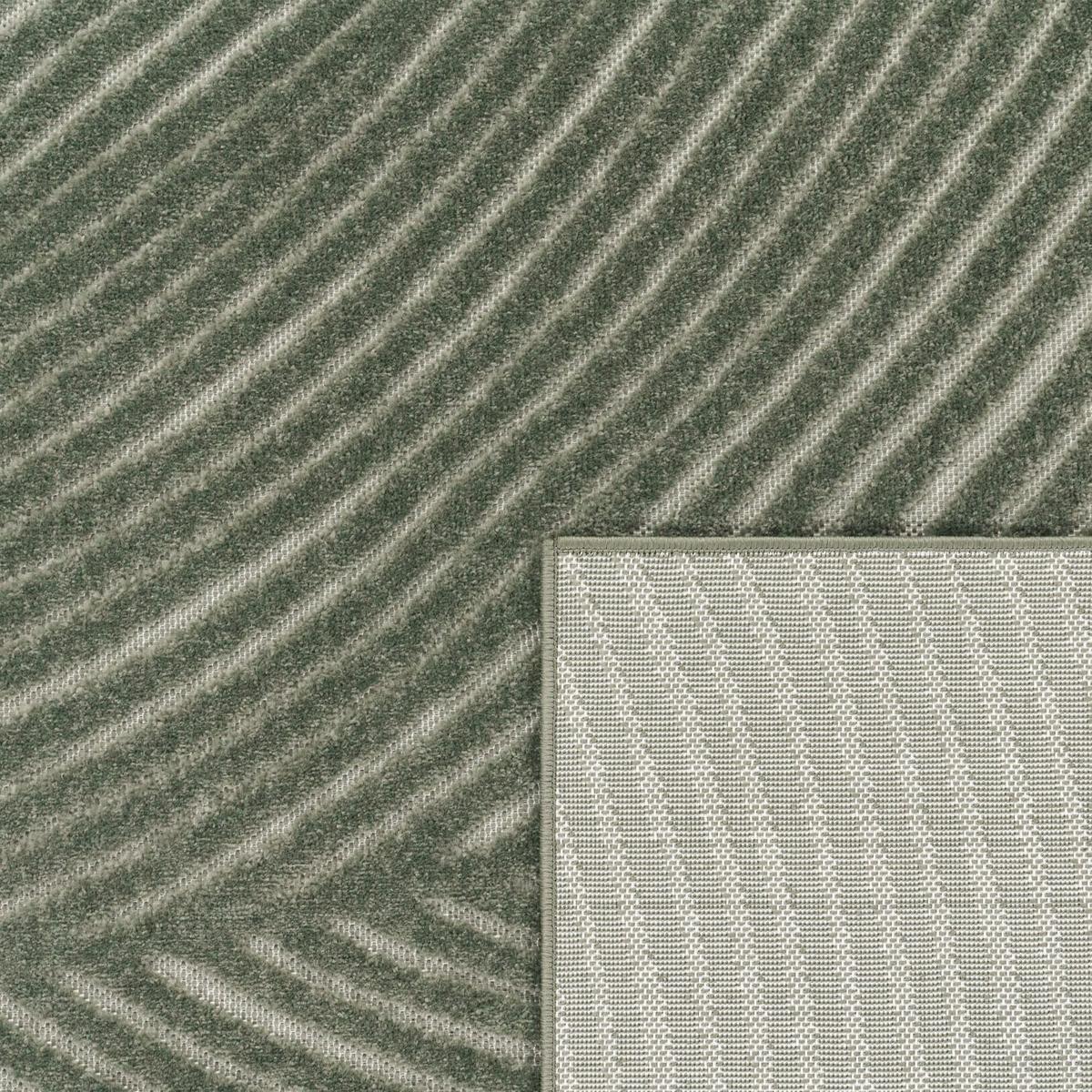 KURZFLORTEPPICH, mit Struktur, aus Polypropylen, Florhöhe 6 mm, Grün, Ø 120 cm - Grün, Textil (120/120cm) - KADIMA DESIGN