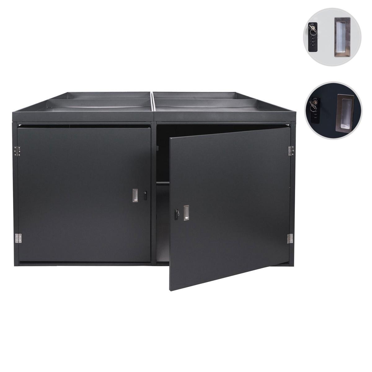 4ER-FAHRRADGARAGE PFLANZKASTEN L56B Anthrazit - Anthrazit, Metall (220/126/210cm) - MCW