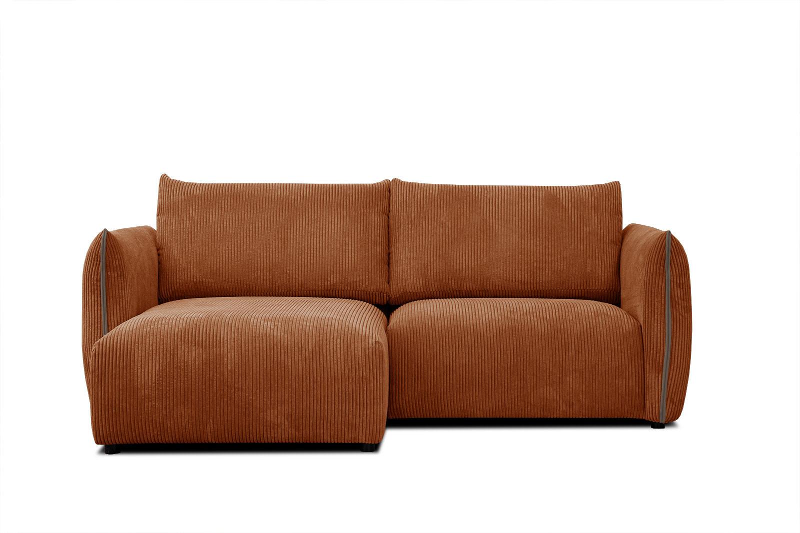 ECKSOFA TAUER 3-Sitzer, orange - Schwarz/Orange, Holzwerkstoff/Kunststoff (173/206cm) - Wozimo
