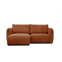 ECKSOFA TAUER 3-Sitzer, orange - Schwarz/Orange, Holzwerkstoff/Kunststoff (173/206cm) - Wozimo