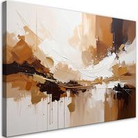 BILD auf Leinwand, Abstrakte Landschaft in warmen Braun- und Goldtönen - Braun, Textil (120/80cm) - Feeby