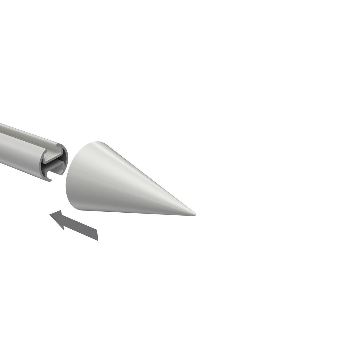 ENDSTÜCKE FÜR GARDINENSTANGEN 20 mm Ø, Savio Weiß, Packung 2 Stück - Weiß, Metall (6/3.4/3.4cm) - INTERDECO