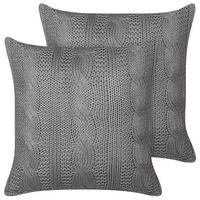 DEKOKISSEN 2er-Set Grau 45/45 cm Constylis - Grau, Textil (45/45cm) - Beliani